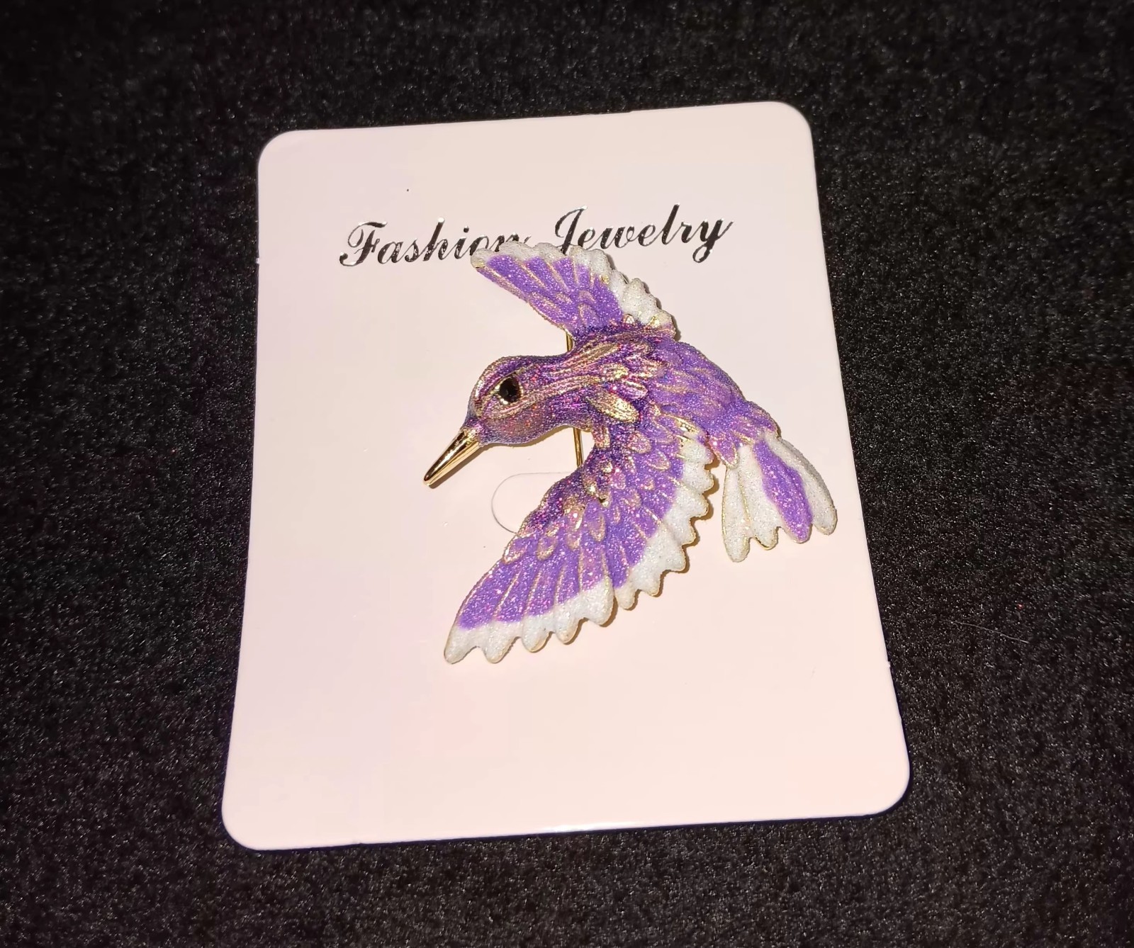 Woman’s Purple Winged Bird Brooch Pin (Fashion Jewelry)