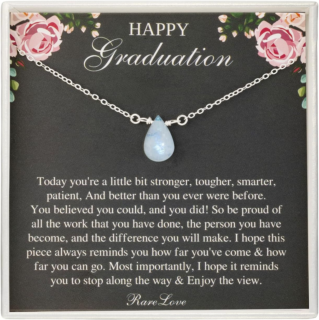 2026 Graduation Gifts for Her Happy Graduation Moonstone Necklace Unique Graduat