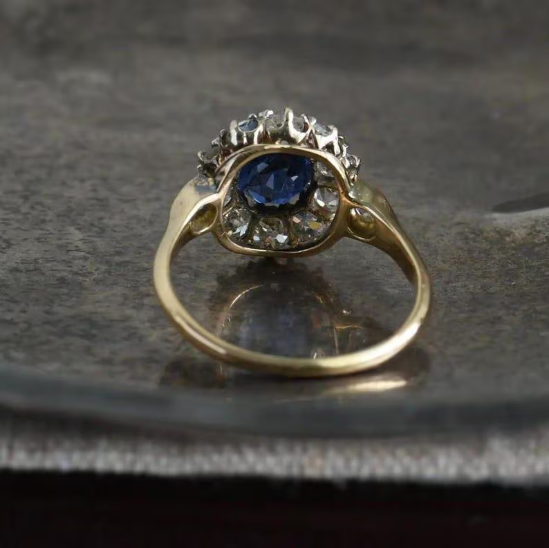 2.50 Ct Round Cut Simulated Sapphire 14k White Gold Plated Cluster Wedding Ring