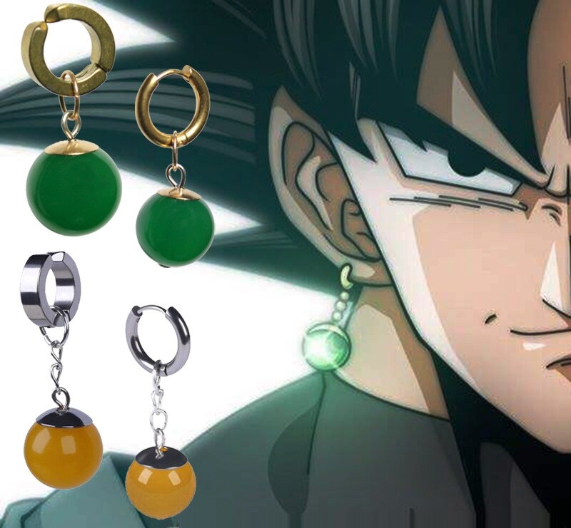 Super Dragon Ball Cosplay Earrings Vegetto Potara Black Son Goku Zamasu Ear Stud