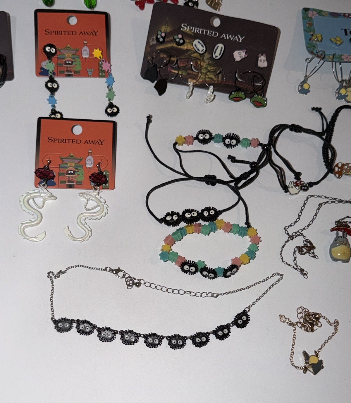 LOT Studio Ghibli Earrings Necklace Bracelet Totoro Spirited Away Haku Dragon ++