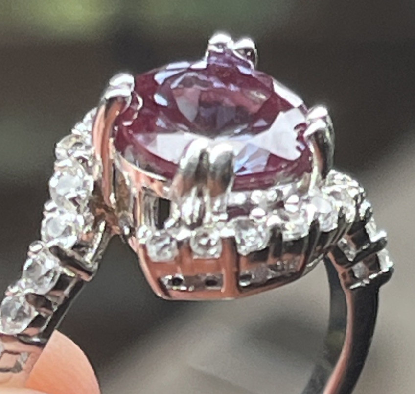 BBJ Sterling 925 Color Changing Alexandrite Sterling 925 Bypass Ring Eye Shaped