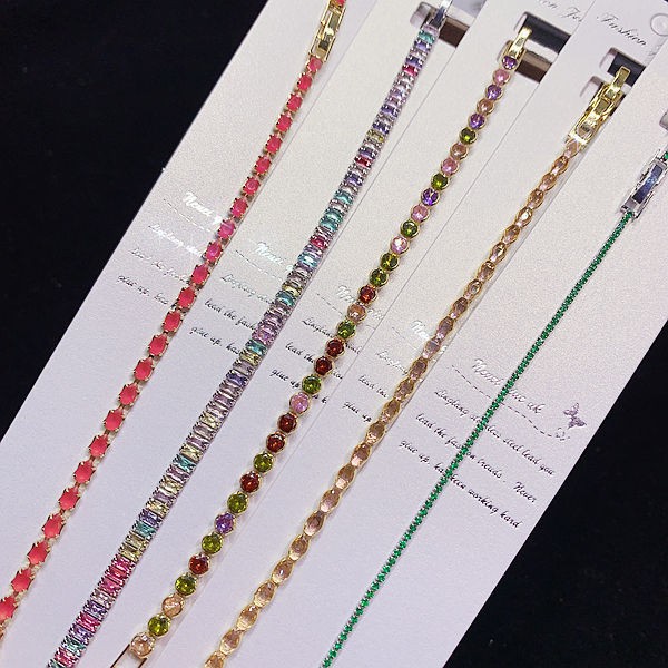 10PCS Bohemian Bracelet For Women Layered Dopamine Colorful Zircon Gift