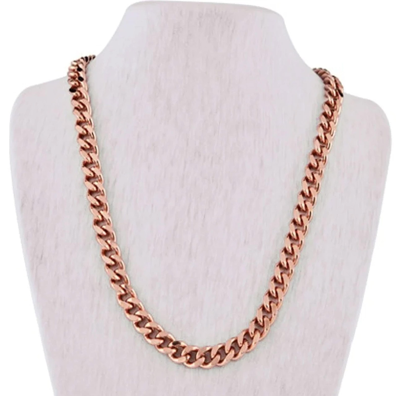 24″ Heavy Solid Pure Copper Cuban Link Necklace – Unisex Statement Jewelry Chain