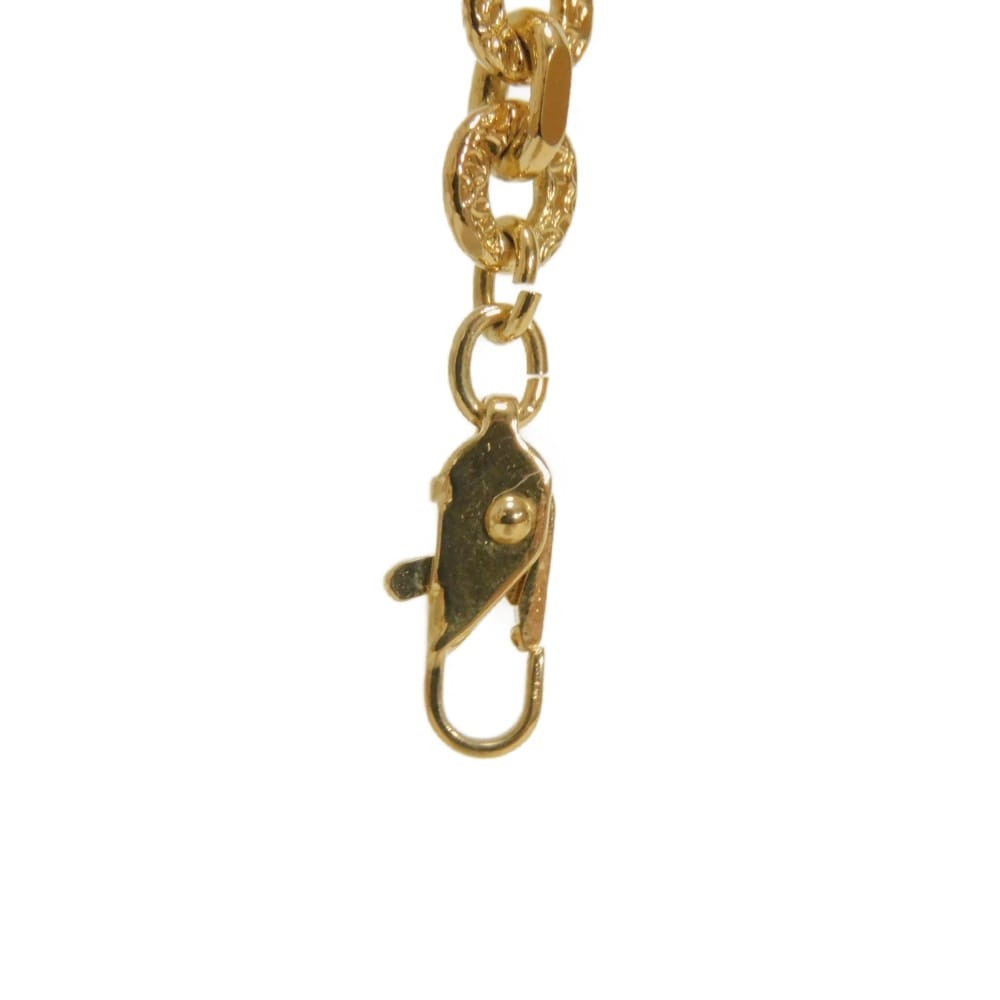 SAINT LAURENT PARIS Round Twist Circle Pendant Necklace Gold Plated Pipe R…
