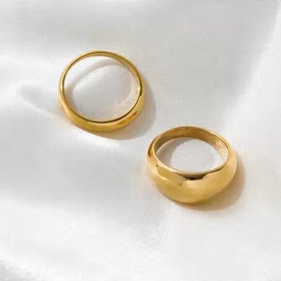 Chunky Gold Dome Ring – Waterproof, Non-Tarnish Statement Ring for Everyday Wear