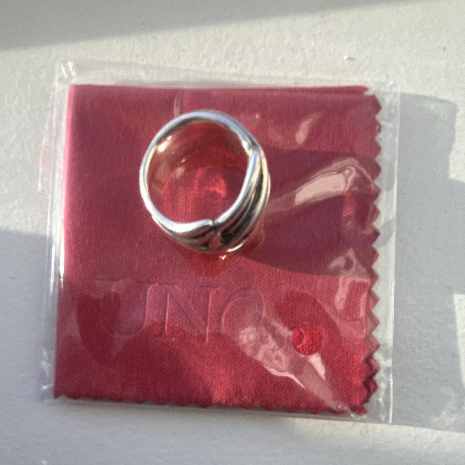 UNOde50 Signed Sterling Silver metal Band Ring Size 7.5