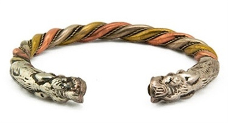 Twin Dragon 3 Metal Tibetan Copper Bracelet