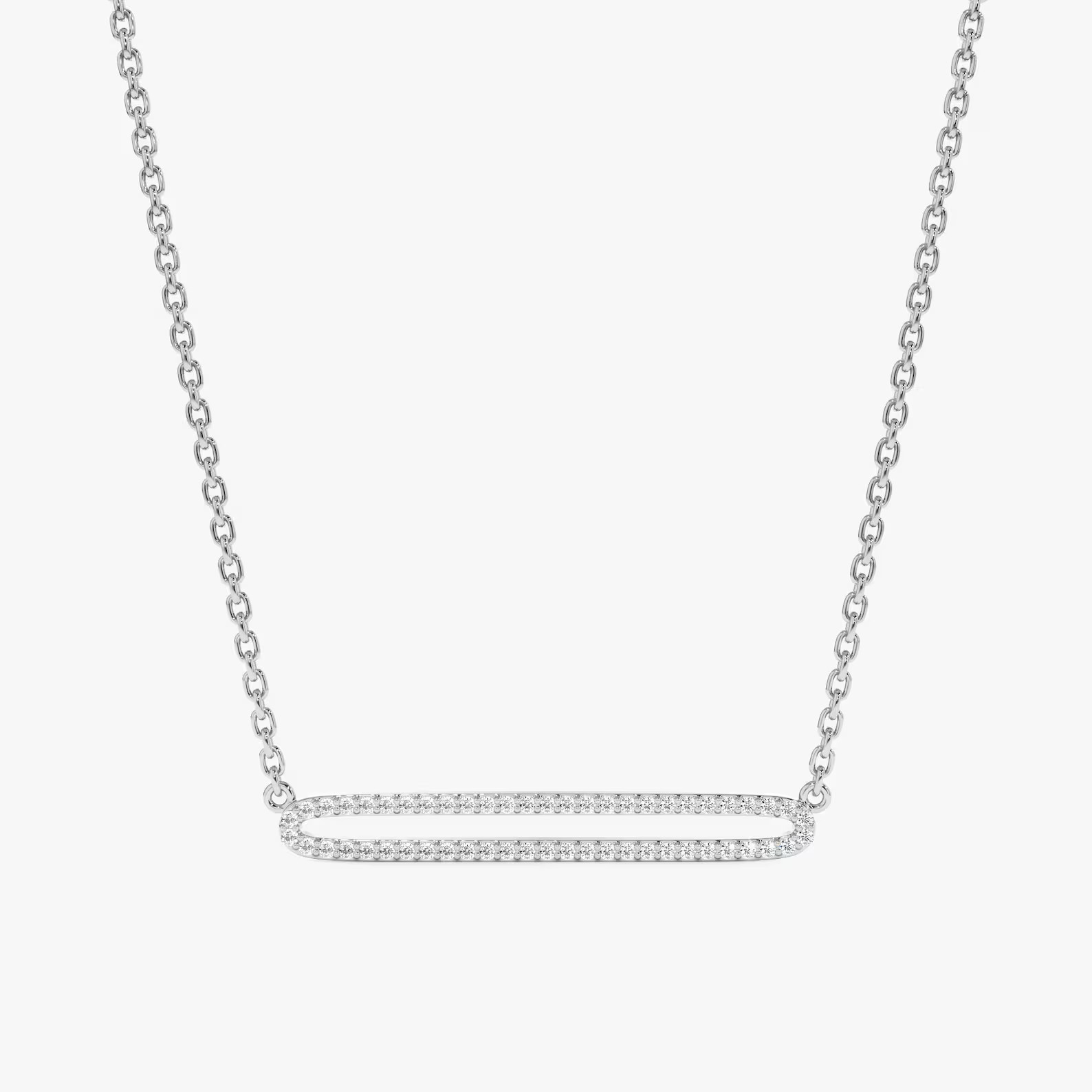 Lab Grown 1.00 Ct Round EF VS Diamond Eternity Bar Necklace in 14K Solid Gold