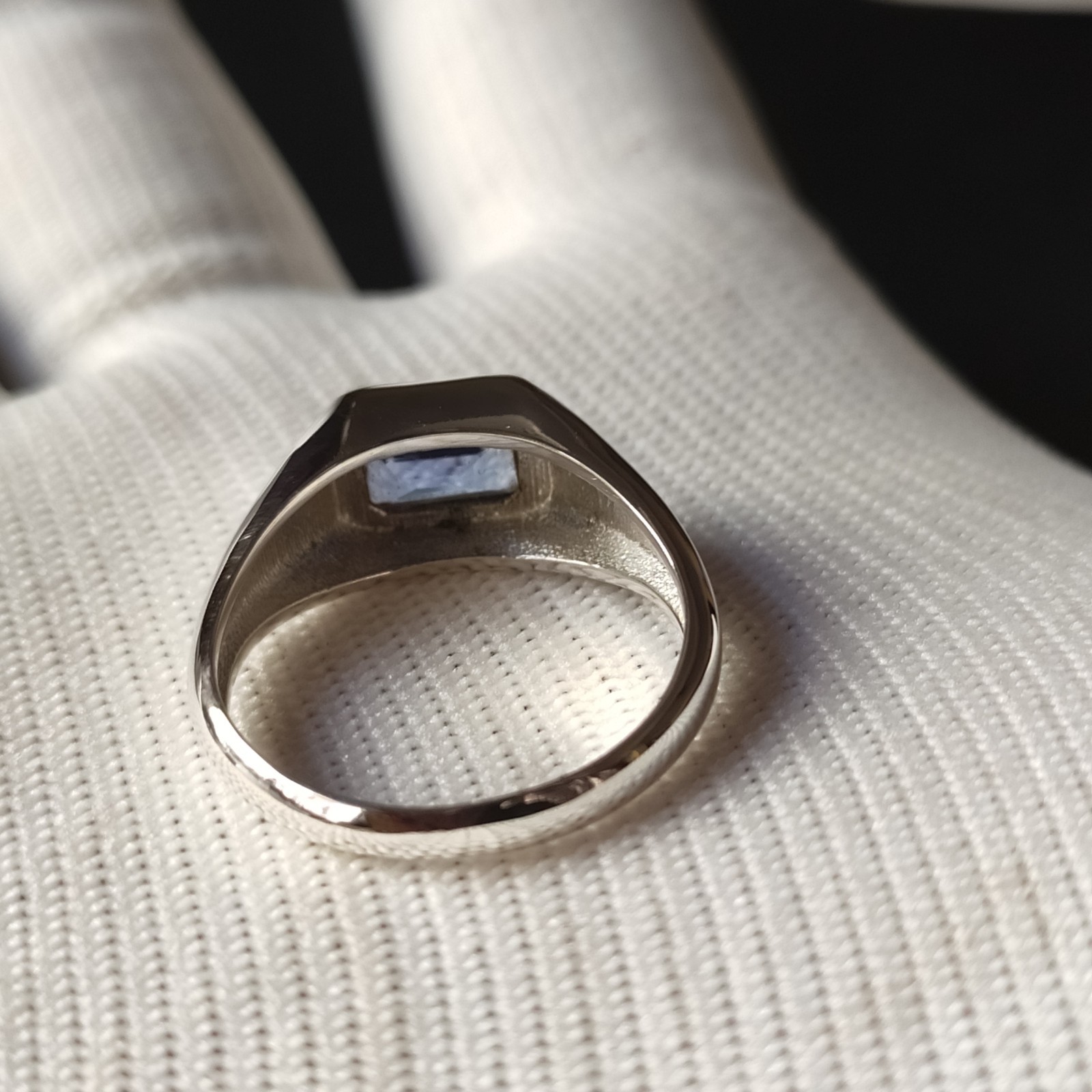 Natural Tanzanite Silver Men Ring, 925 Sterling Silver Wedding & Engagement Ring