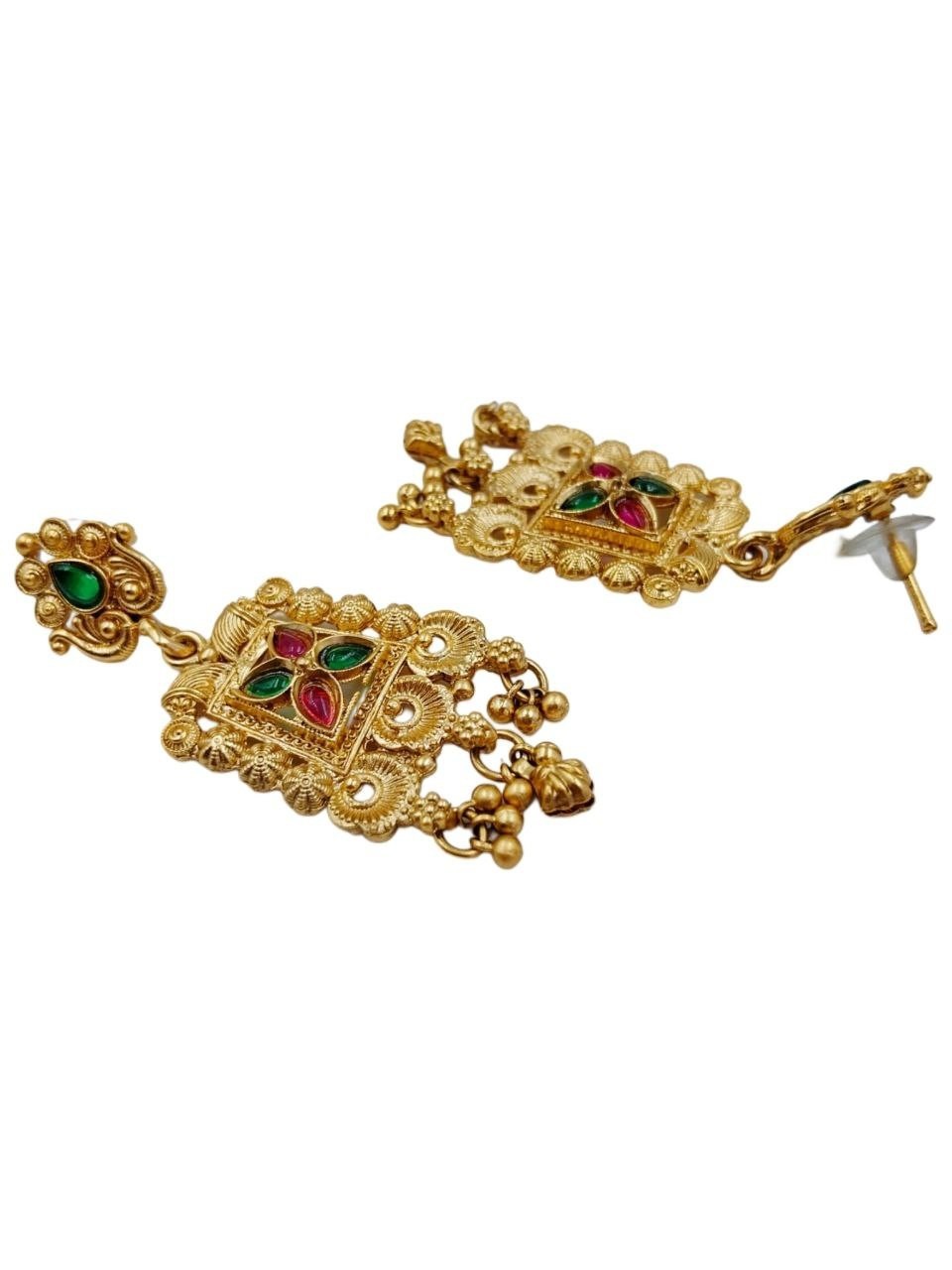 Indian Necklace Jewelry Bollywood Gold Heritage Bridal Earring Kundan Choker Set