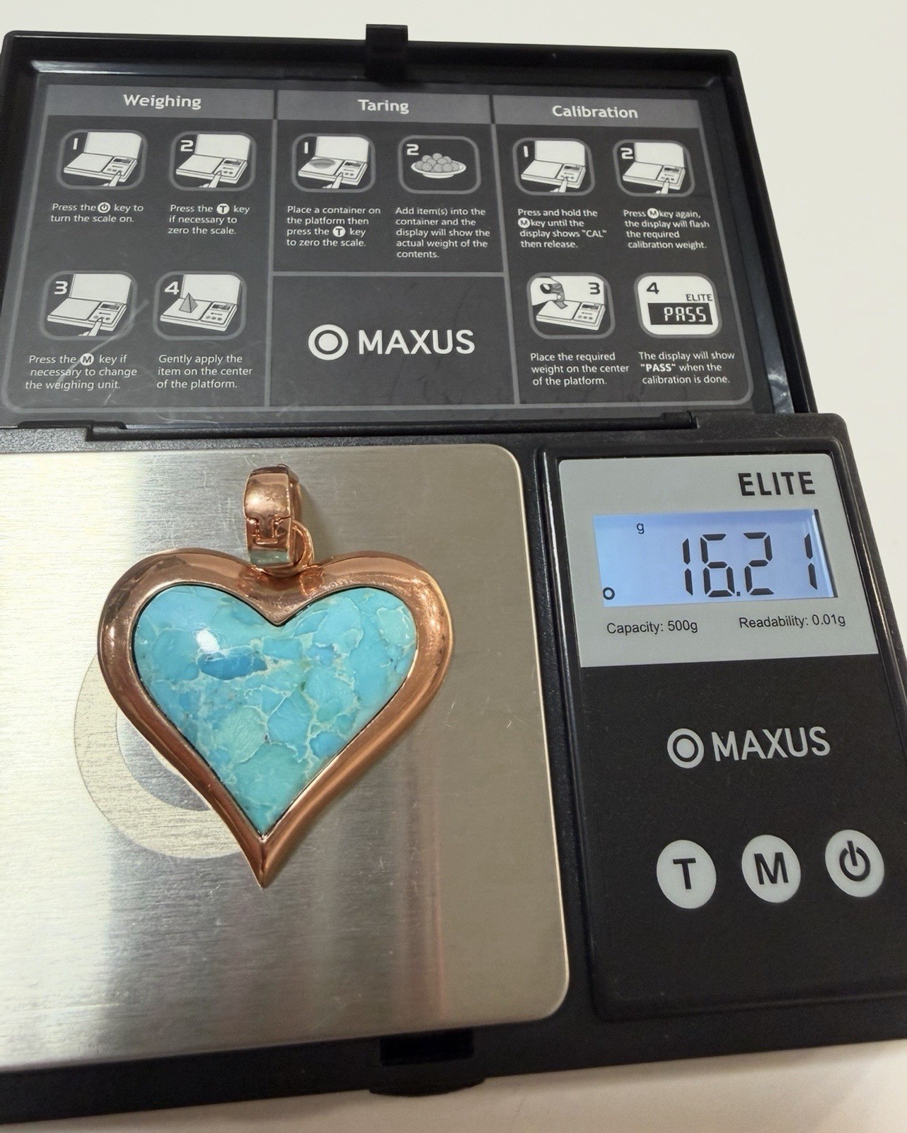 TIMNA COLLECTION Turquoise Heart Copper Enhancer with Copper Wheat Chain 18″