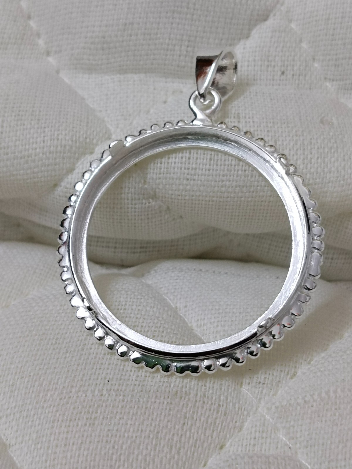 925 Sterling Silver Round Bezel Pendant prong jewelry Making Tools Coin