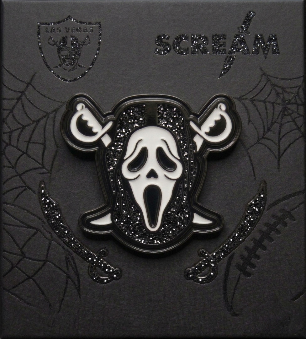 Raiders X Scream Oakland Los Angeles Las Vegas ENAMEL PIN 1.25 inch