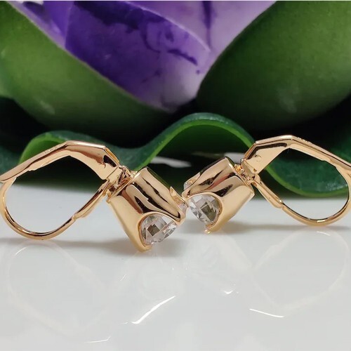 2.50Ct Round Cut Simulated Diamond Stunning Drop Earring 14K Yellow Gold Plated