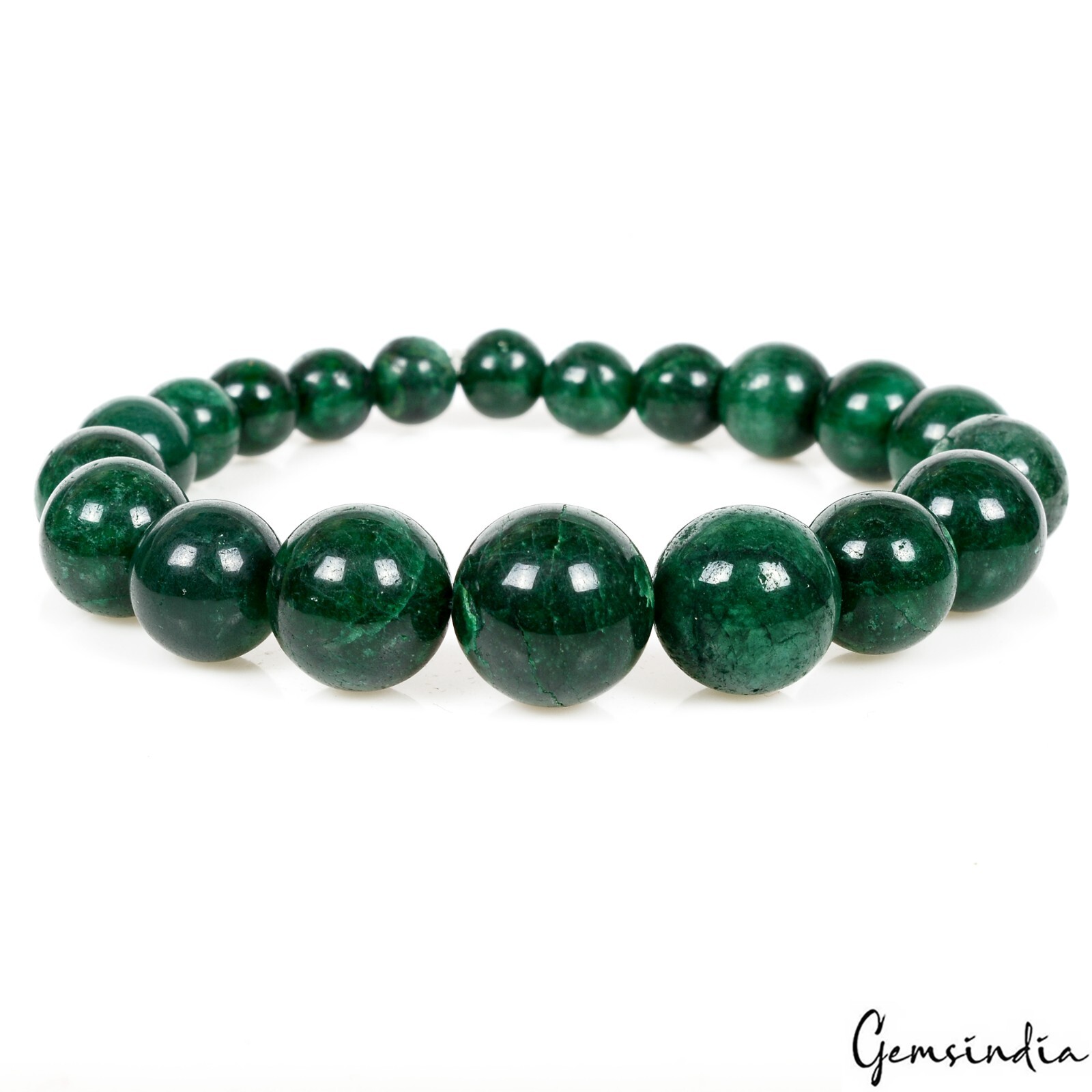 7″ Natural Green Emerald Stretch Bracelet 7-13mm Beads Healing Crystal Gifts