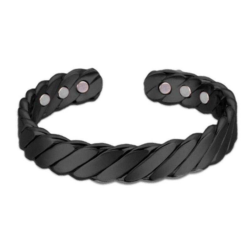 Magnetic Therapy Bracelet Plated Copper Arthritis Pain Relief Twisted Open Cuff