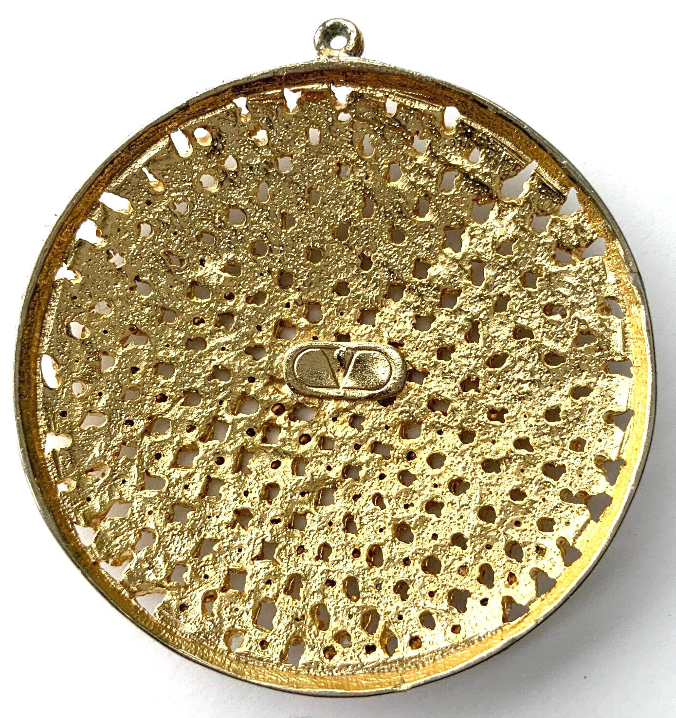 VALENTINO CRYSTAL EMBELLISHED GOLD TONE PENDANT
