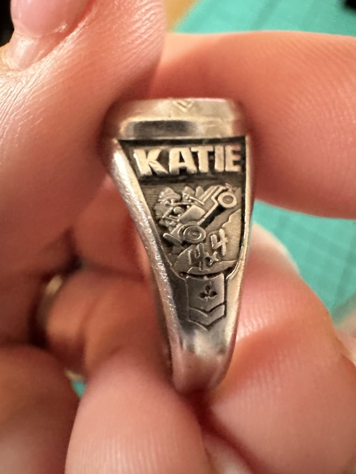 2006 Silver Purple And Clear Stone Class Ring Festering 4×4 Truck Missing Stone