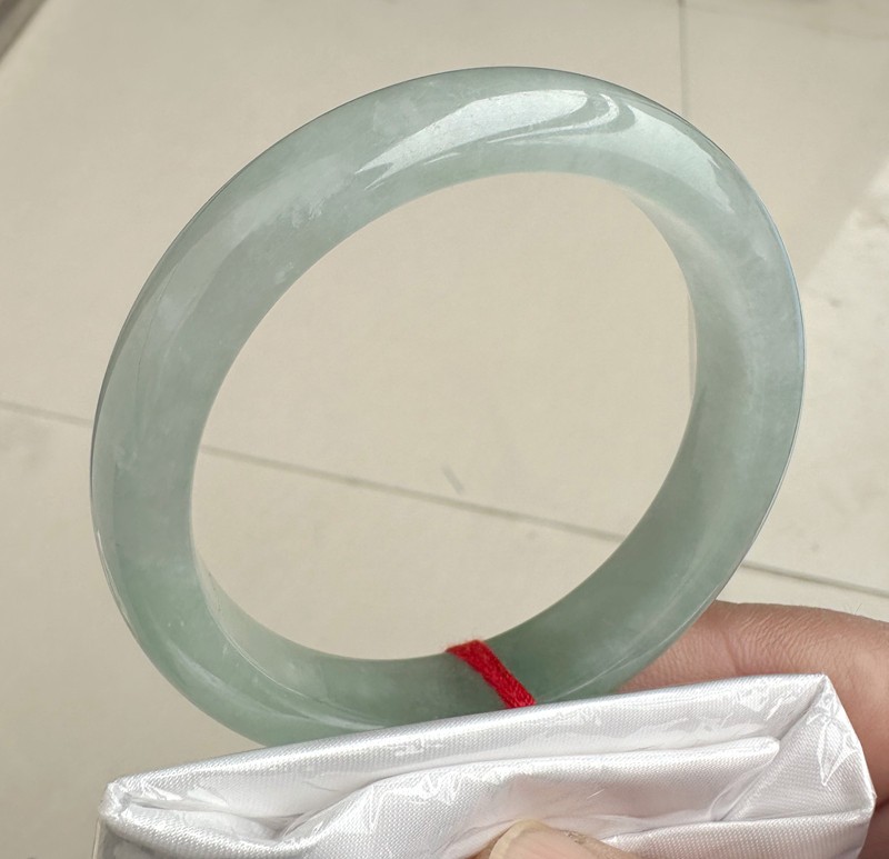 Natural Light Green Grade A Jadeite Bangle Bracelet Authentic Burmese Jade 56mm
