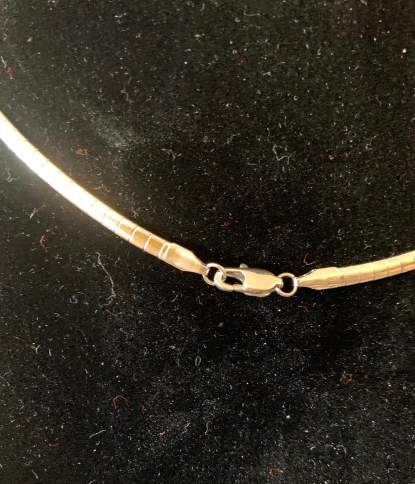 16 INCH 3MM STAINLESS STEEL SILVER DOMED OMEGA WITH LOBSTER CLAW CLASP