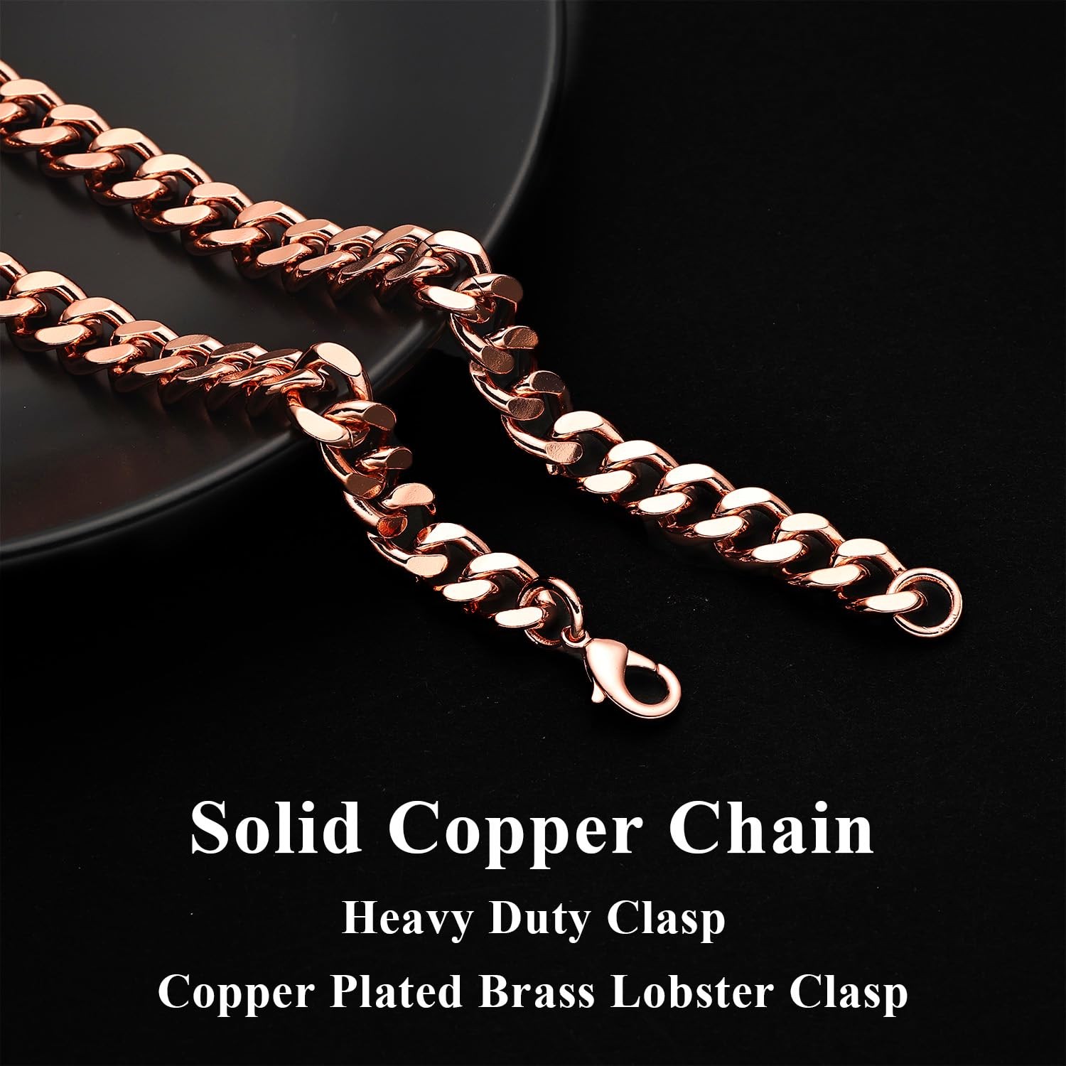Copper Bracelet for Men & Women – 99.9% Pure Copper Cuban Link Chain – 5mm, 7…