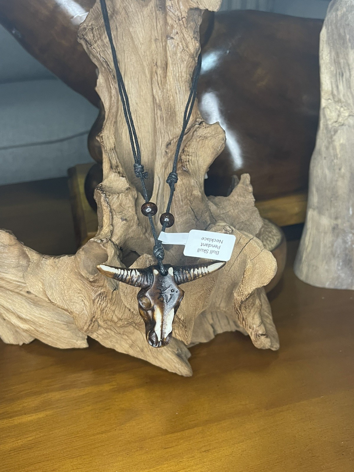 Brand New – Vintage Western Tribal Bull Skull Pendant Adjustable Necklace Cord @