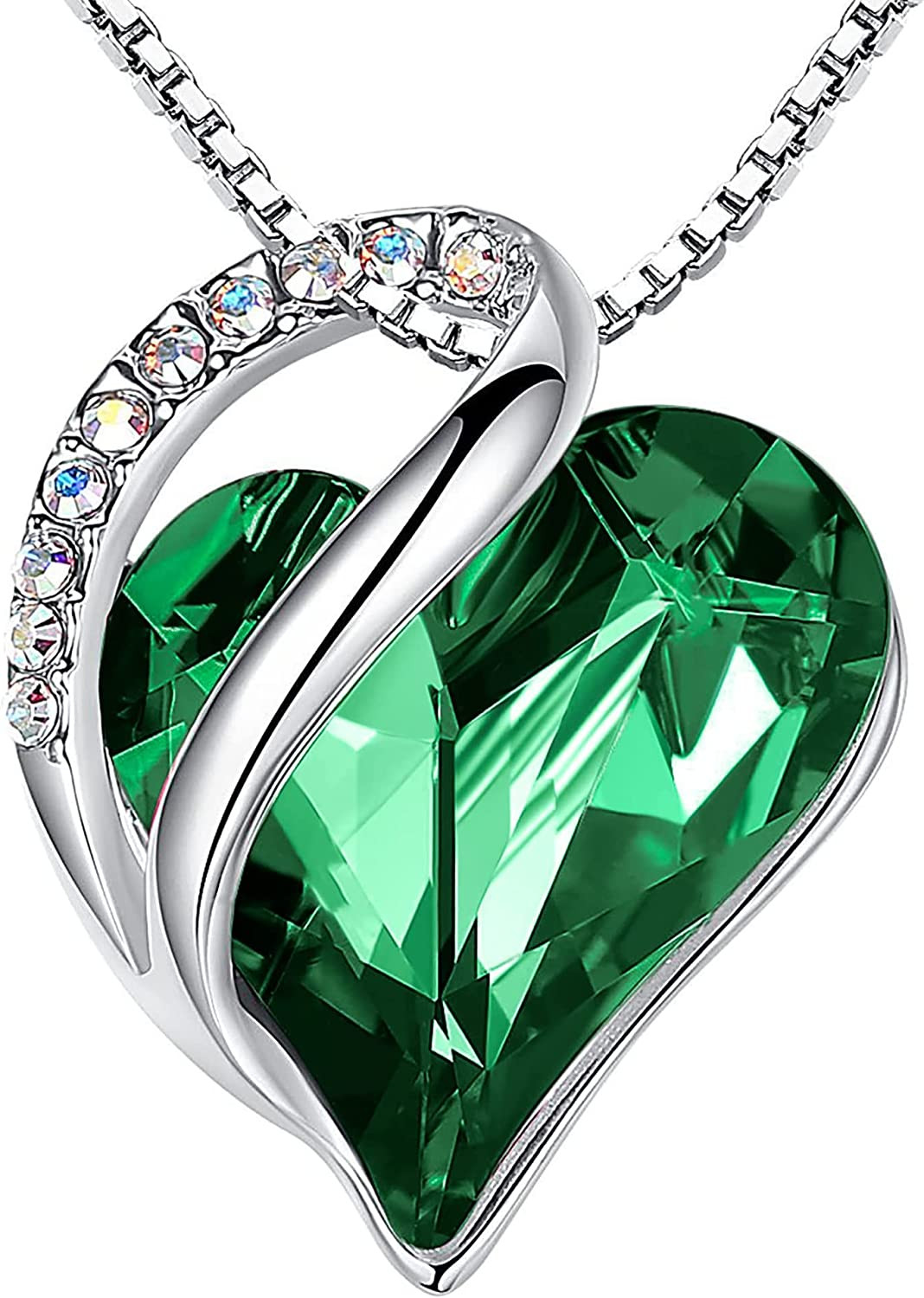 Gift Necklaces for Women, Infinity Love Birthstone Heart Crystal Pendant, Birthd
