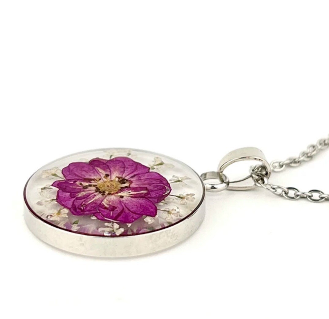 2024 New Arrival Necklace With charms Real RoseNecklace Purple Rose Jewelry…