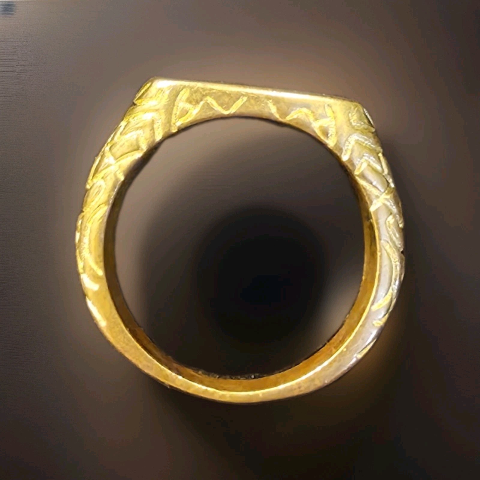 Mens Iced Allah Ring 18k Gold Plated w/ Sparkling CZ Stones Size 11. 5 US