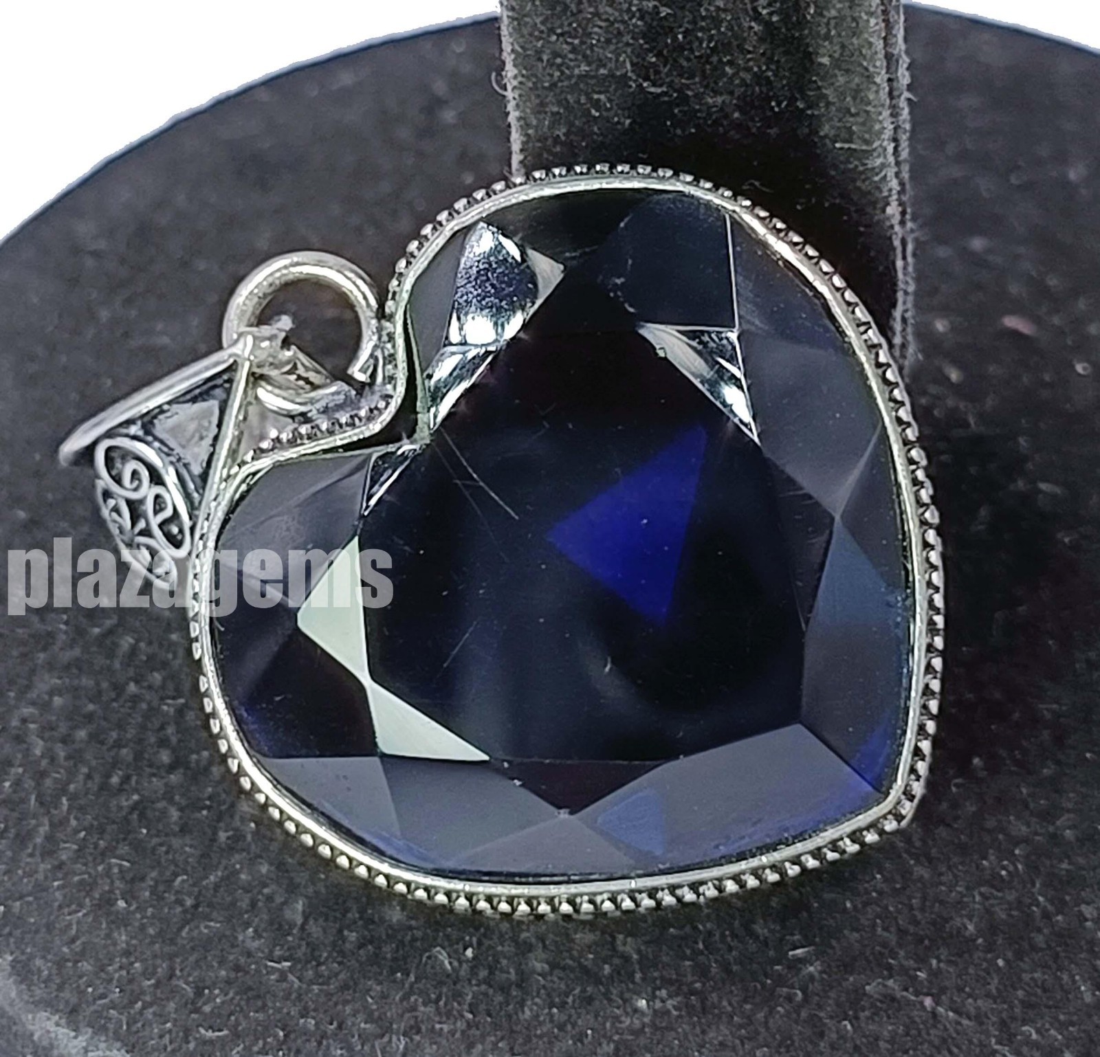 77.95 Ct Rare Natural Blue Sapphire Pendant Heart Cut Gems EGL 925 Silver 5ASC