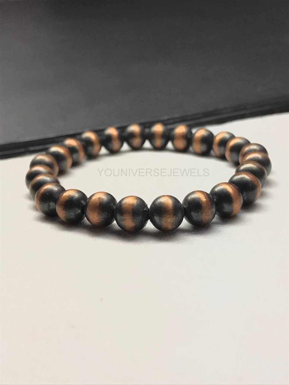 8MM Copper Bracelet For Men & Women, Handmade Stretch Bracelet, Gift For Her/Him