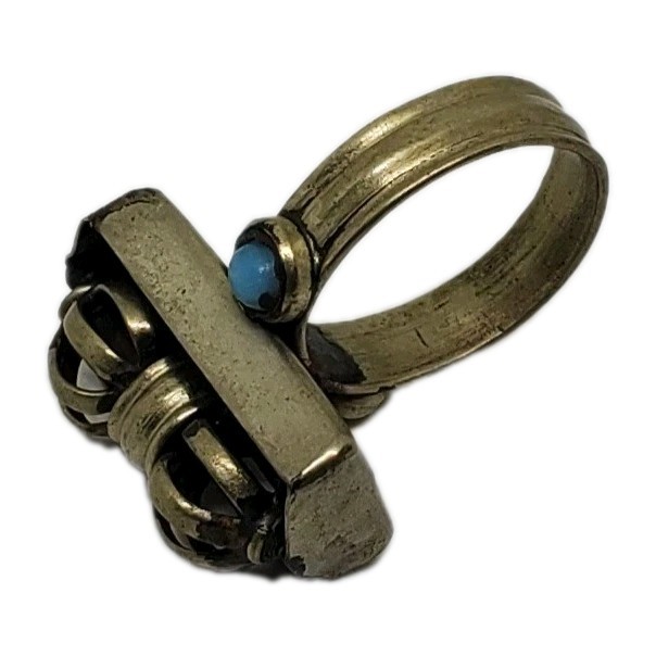 Anxiety Relief Spinner Vajra Turquoise Ring