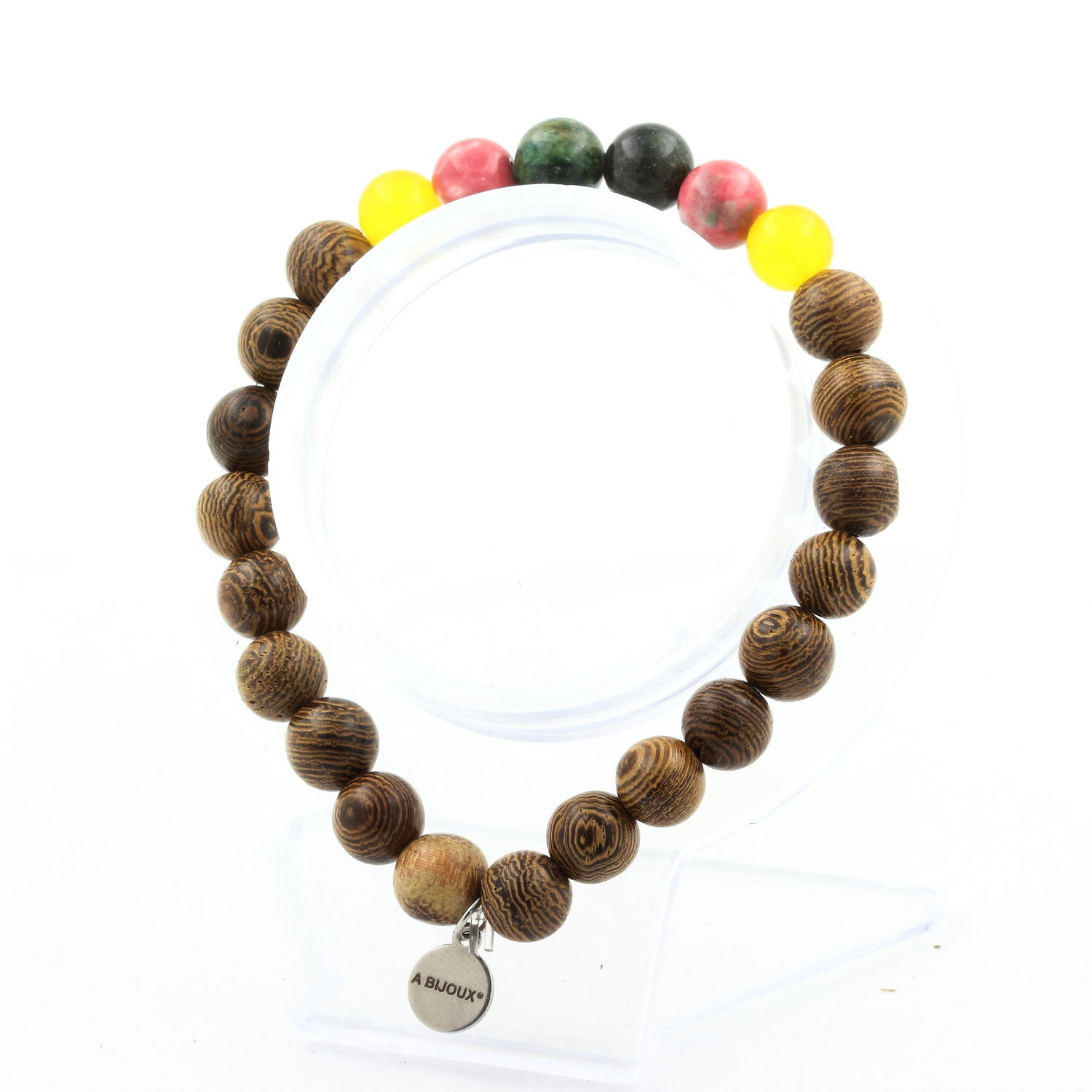 Emerald Bead Bracelet From Zambia + Yellow Agate + Green Red Jasper + Handmade