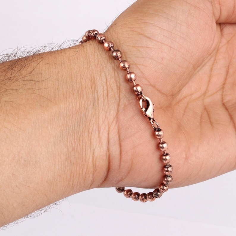 Pure Copper Snake Chain Bracelet Copper Arthritis Pain Relief Biker Bracelet