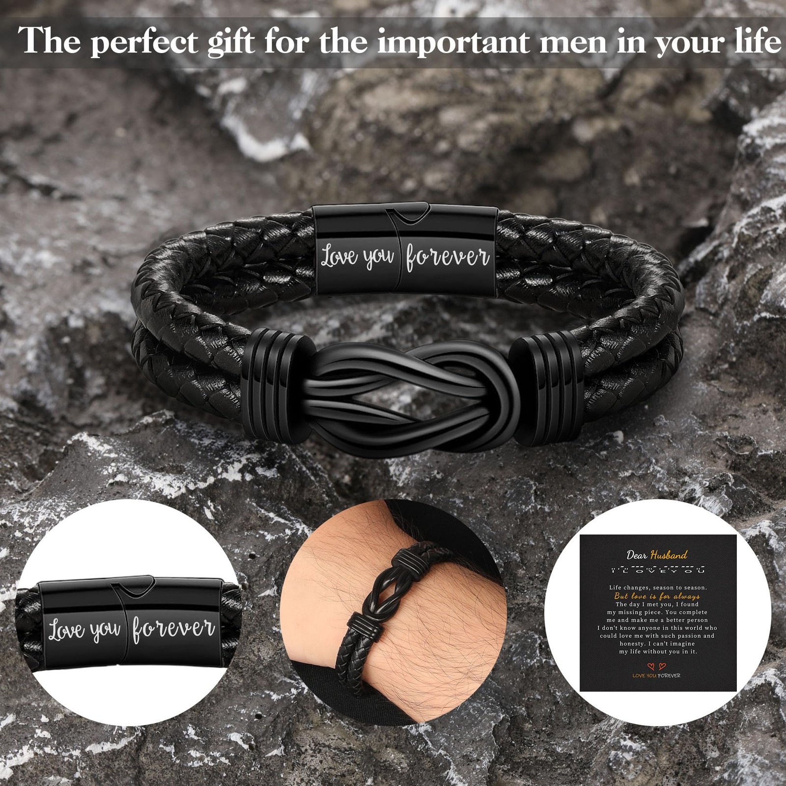 Btysun Gifts for Son, Mens Bracelets Fathers Day Bracelets Gifts for Son To M…