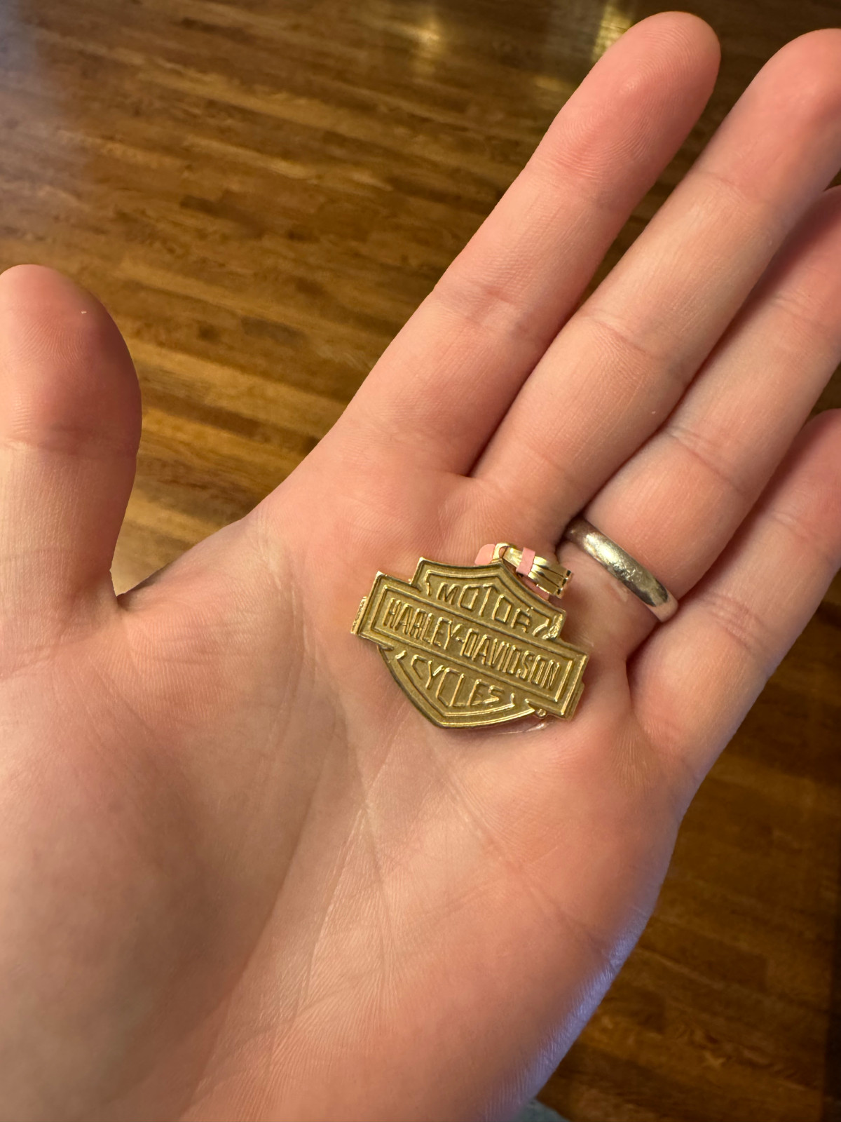 14K Solid Gold Harley-Davidson Logo Pendant 15.7g Motorcycle Jewelry