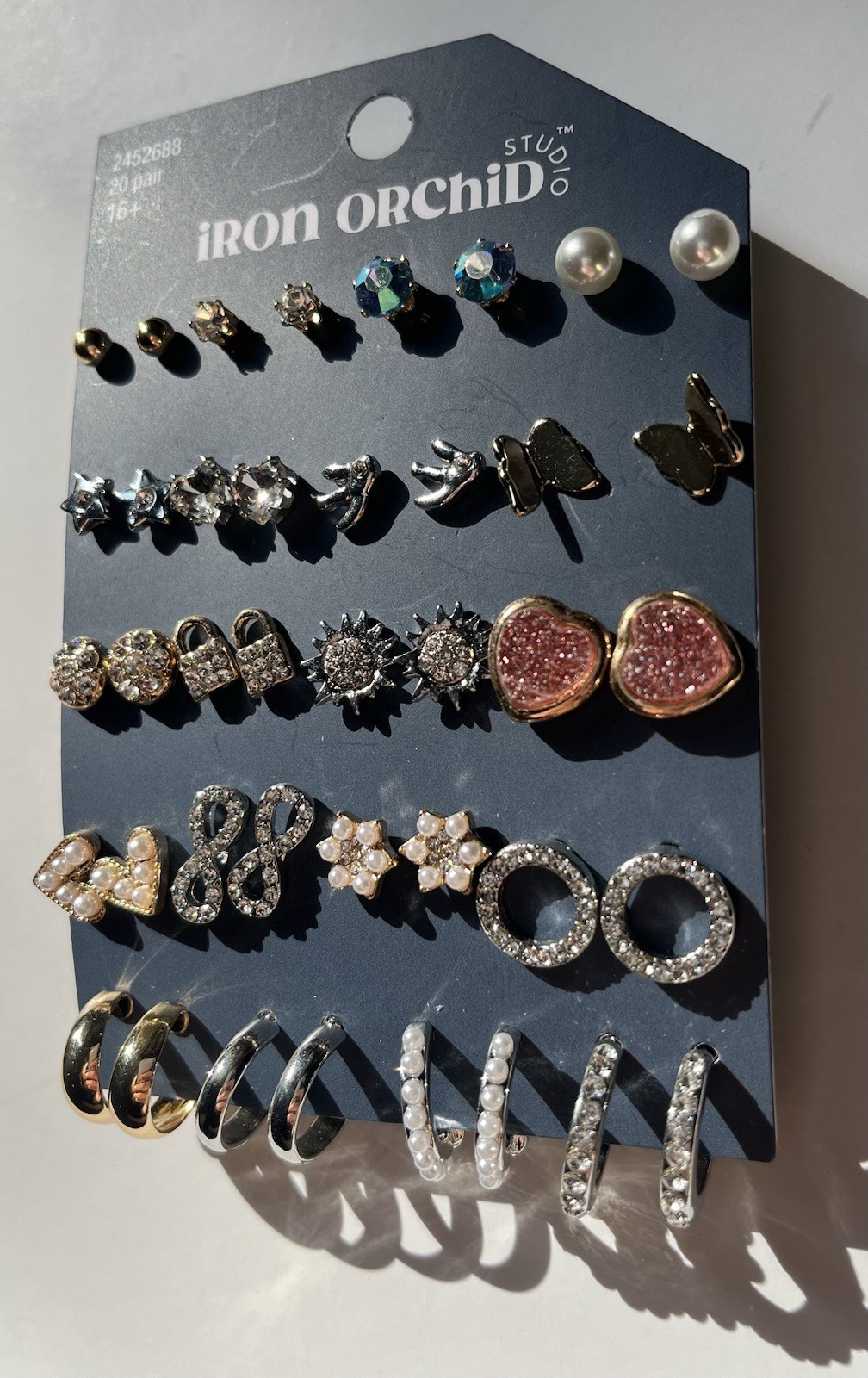 Iron Orchid Studio Simple & Shiny Post Earrings, Nickel Free, 20 Pair Packet
