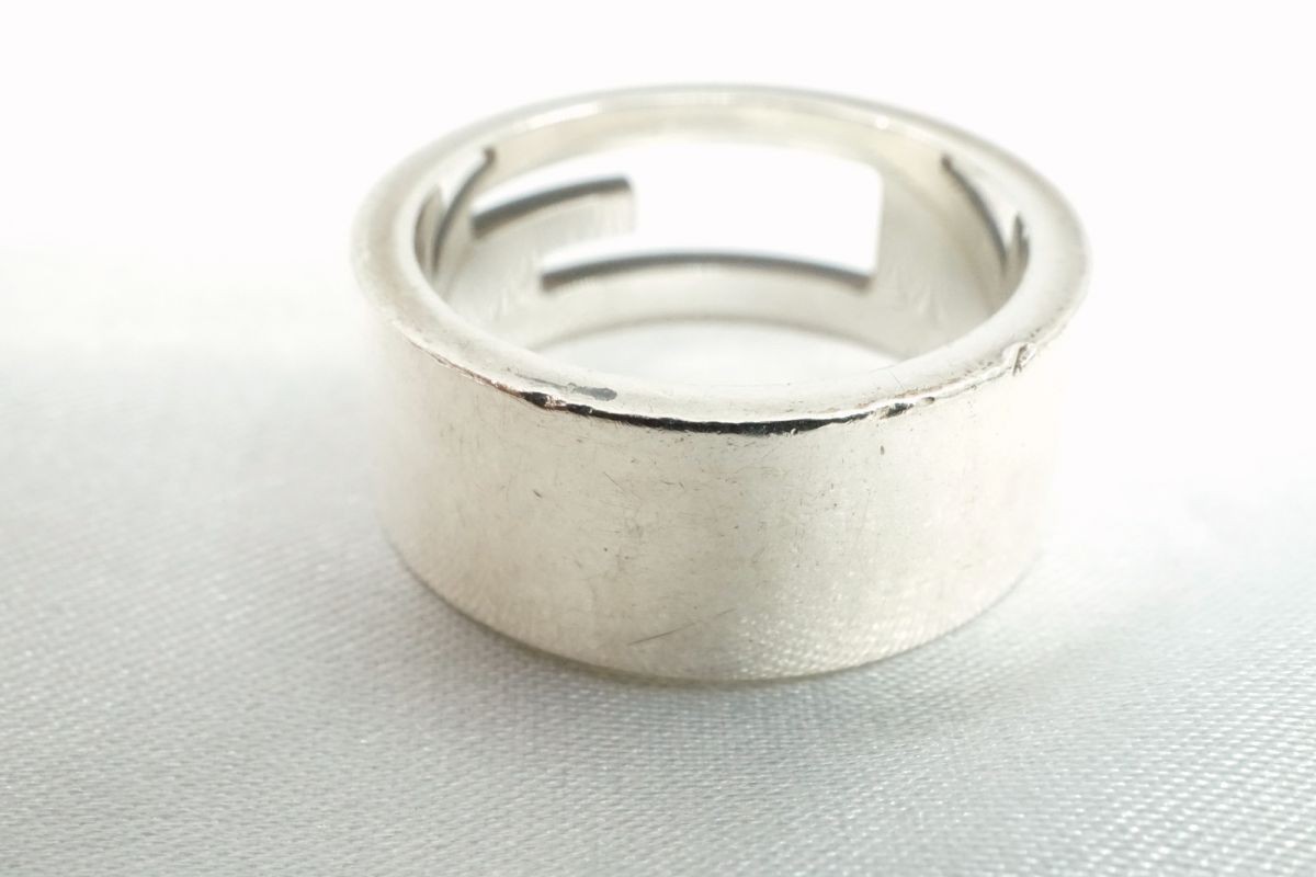GUCCI 7.5 US Branded G Ring Logo 7.8ｇ Unisex Ag925 Silver Accessories 6672j