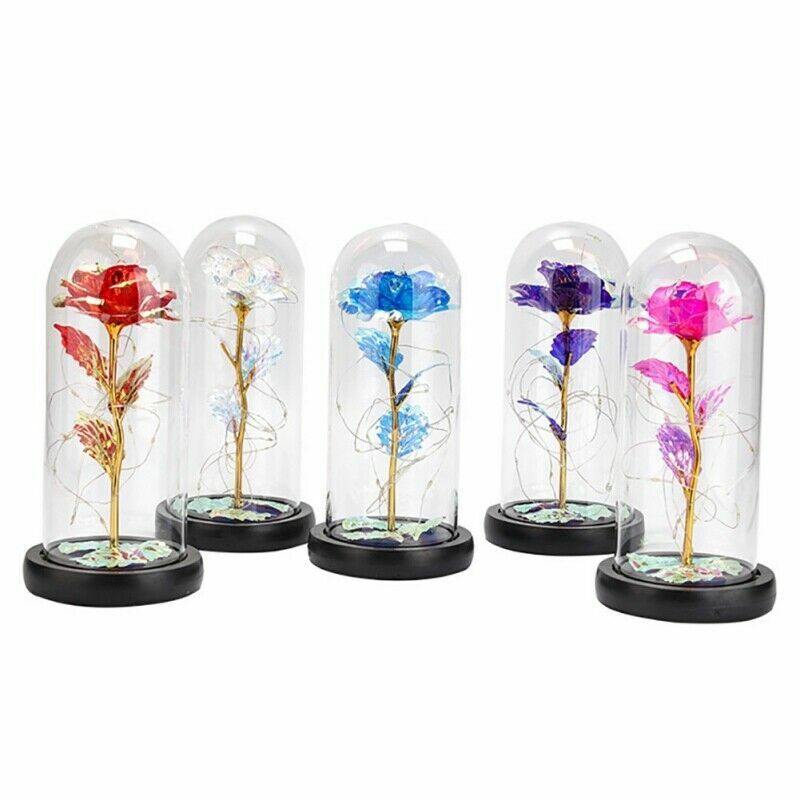 Rose Flower In Glass Gifts For Women Wife Her Valentine Girlfriend Birthday Gift