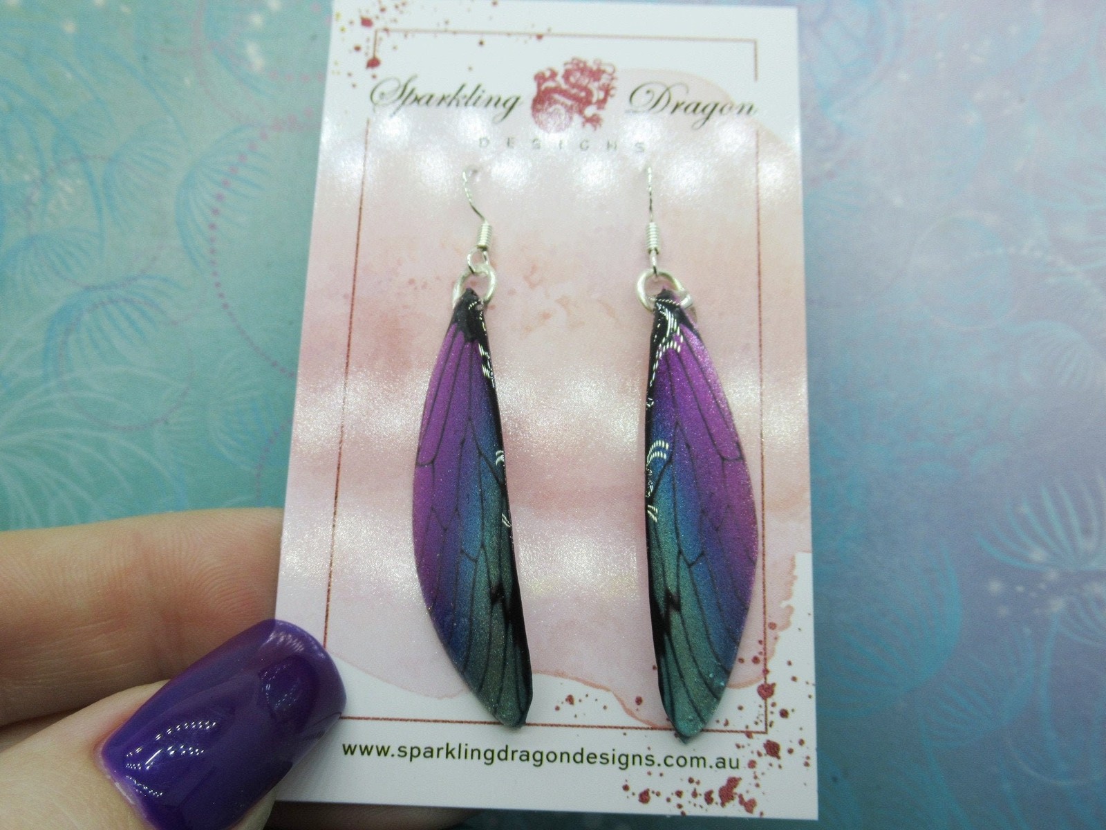 Butterfly Earrings Pale Blue to Pink – Fairy Jewellery, Fun Gift for her Fairy