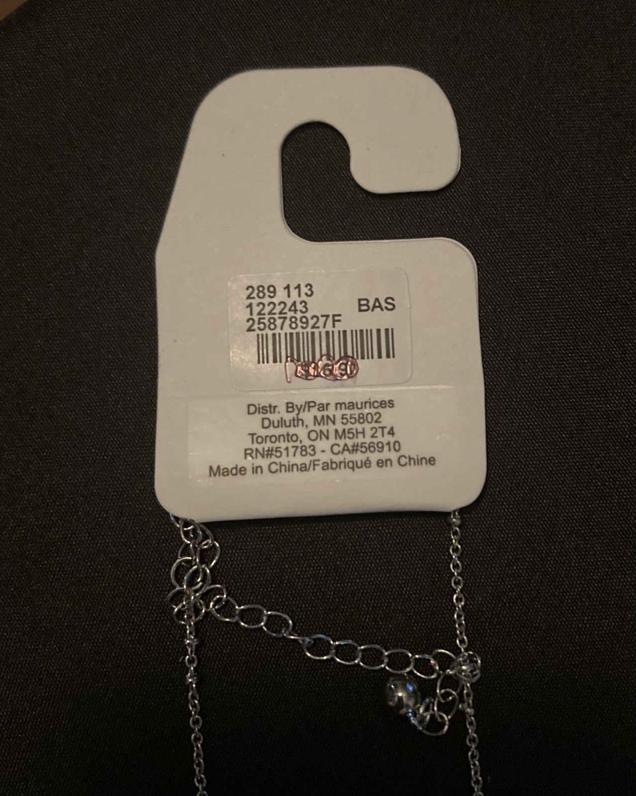 maurices Silver Tone Marquise Charm Pendant Crystal Necklace Nickel-Free