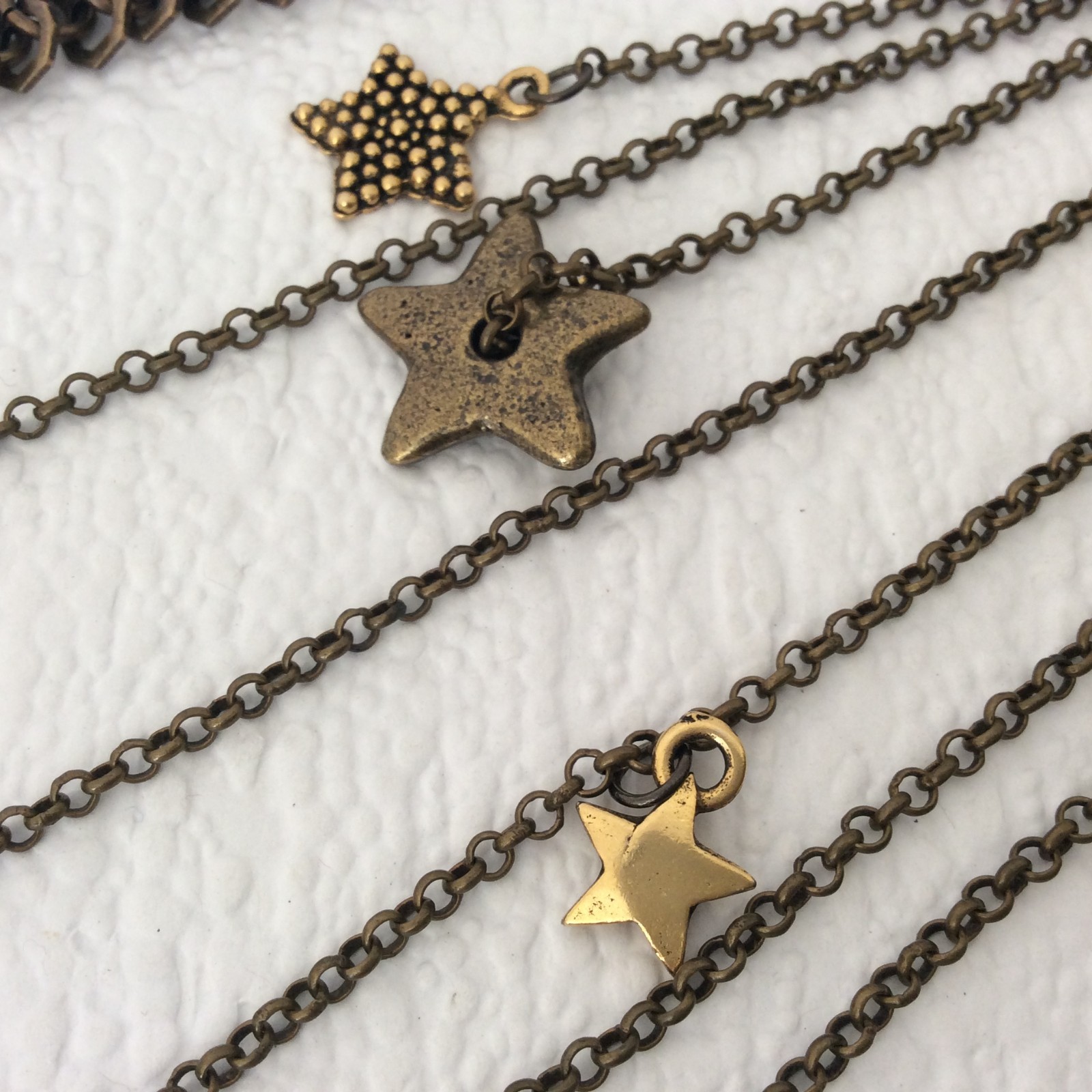 Jamie London metal star necklace – Statement bib – Boho – 40cm/15in – Gift box