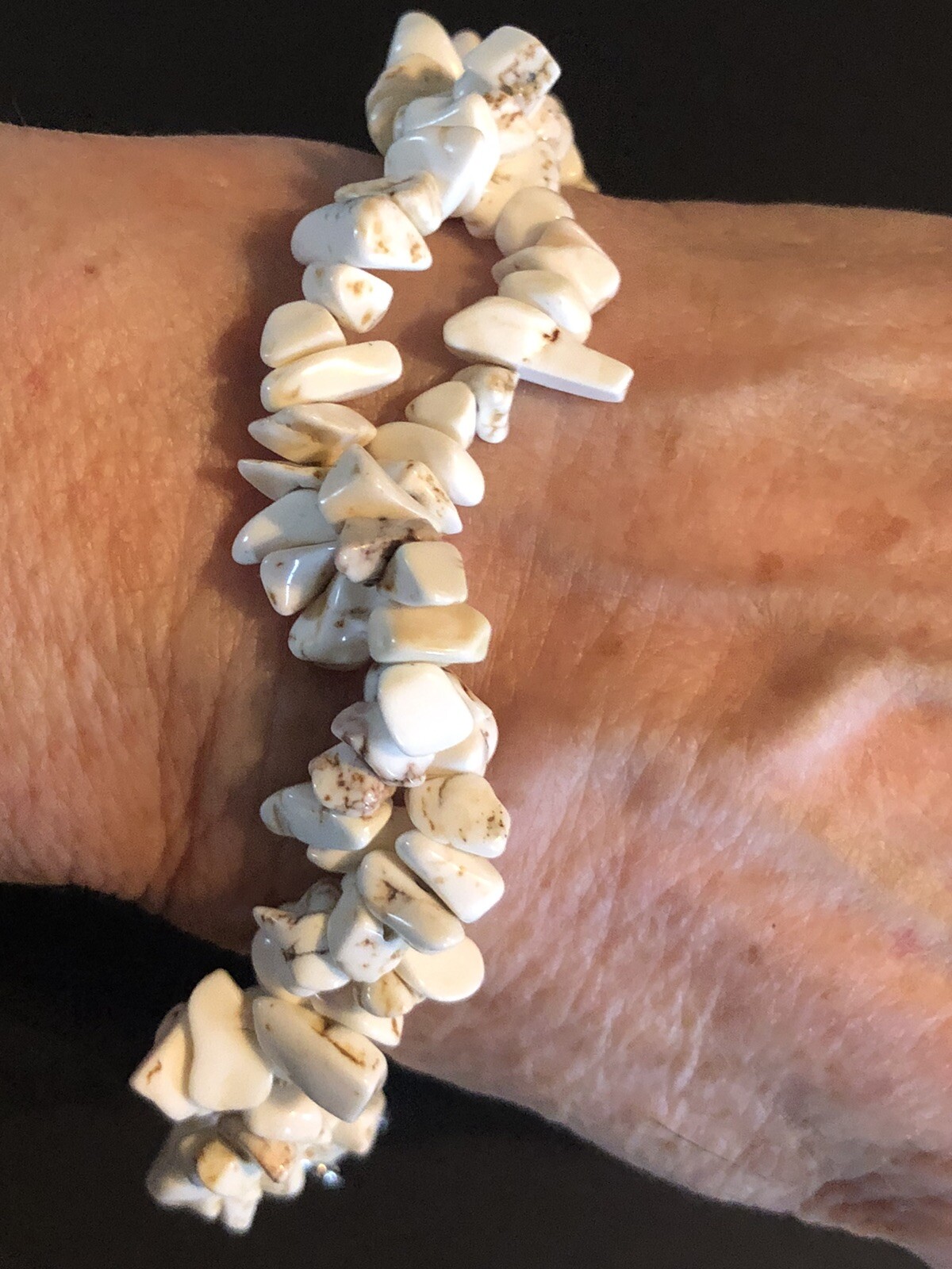White Crushed Stone Bracelet