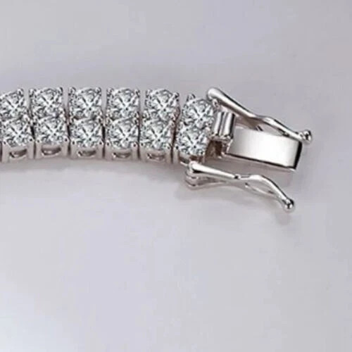 Lab Created 11CT Round Cut VVS1/D Diamond Tennis Bracelet 14K White Gold Finish