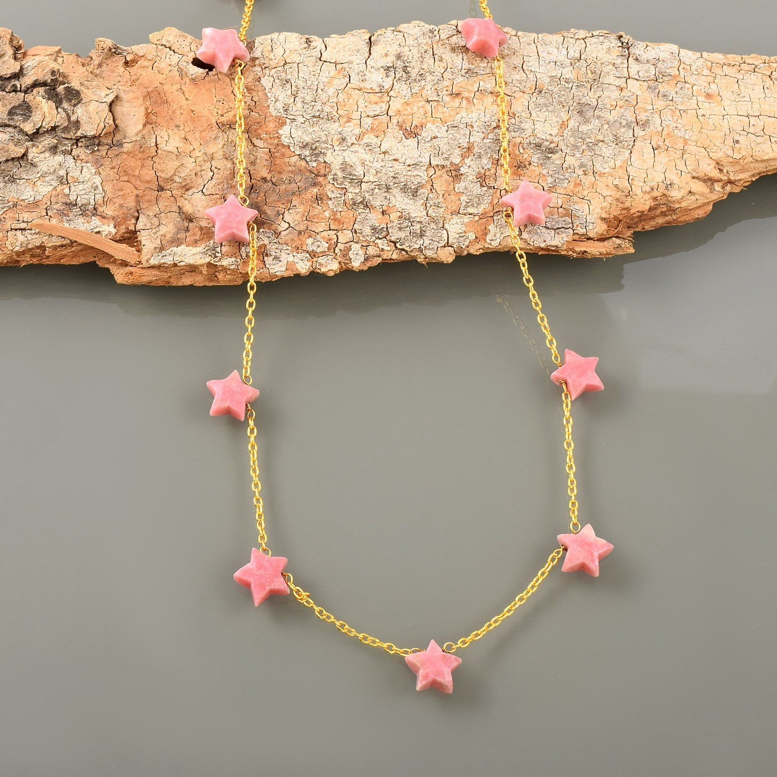 Celestial Star Gemstone Necklace Gold Plated 925 Sterling Silver Clasp