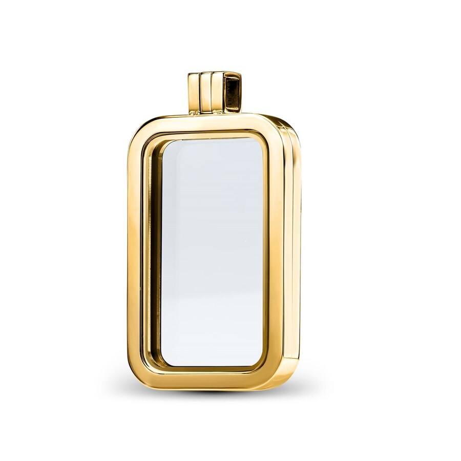 Gold-Plated Stainless Steel Plain-Front Bezel 5 gram Pamp Gold Bar 22.1mm 13.1mm