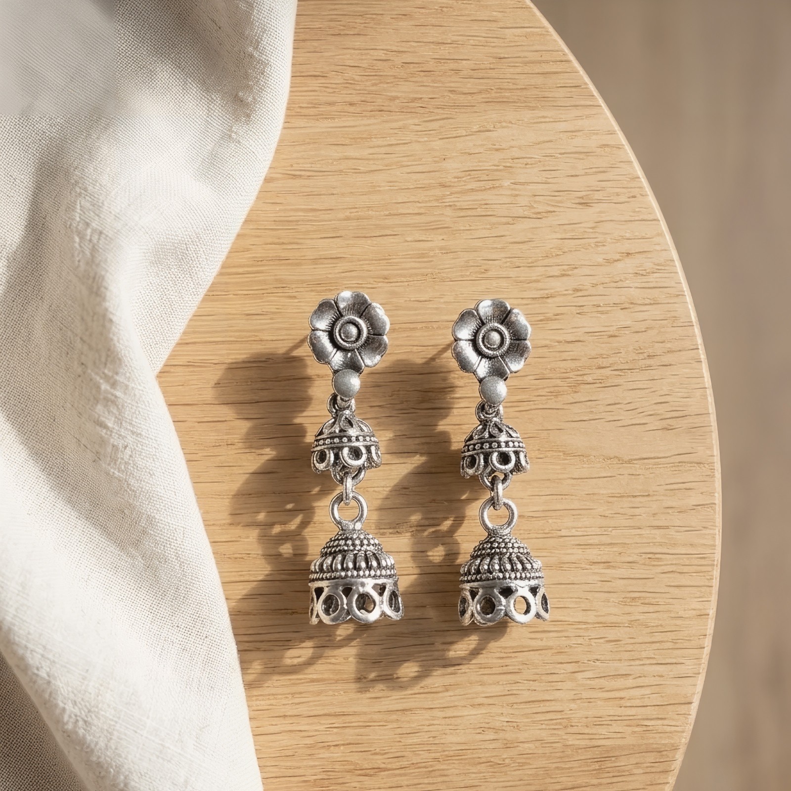 Handmade Oxidized Jhumka Drop Dangle Earrings Boho Ethnic Pearl Women’s Gift