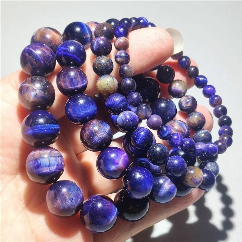 Galaxy Tiger Eye 8mm Beaded Healing Protection Strength Stretchy Bracelet Gifts