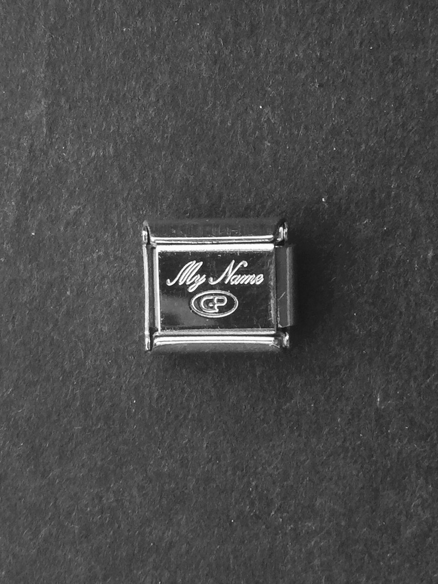18K Italian Charm Horoscope Zodiac Gemini 9 mm Stainless Steel Modular Link